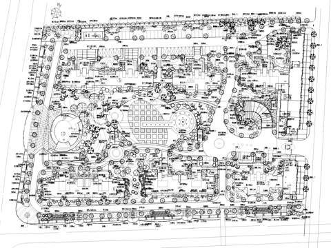 上海嘉定小区植物景观绿化平面CAD施工图cad施工图