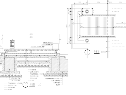 景观架桥平底桥节点大样及结构CAD施工图cad施工图