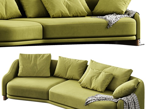  三人沙发3d模型 