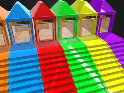  彩色橡胶鸭家居3d模型 