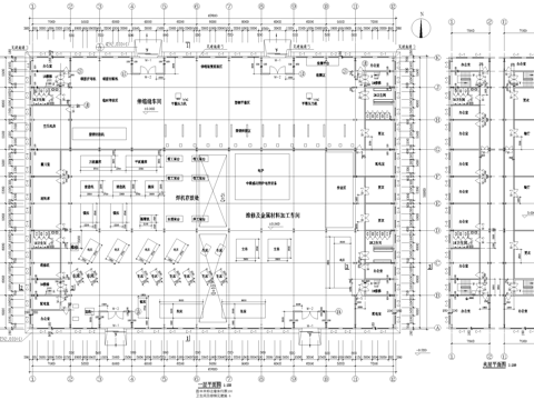 厂房 金属材料加工维修车间 工业建筑cad施工图