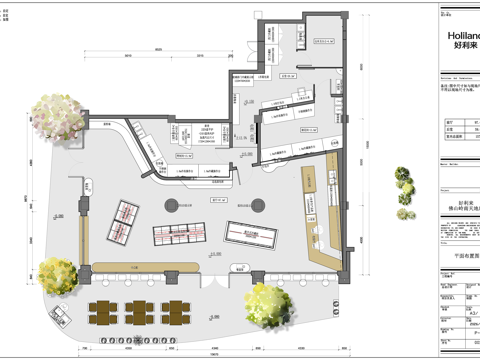 好利来面包烘焙店cad施工图