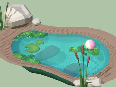  水蛭池塘3d模型 
