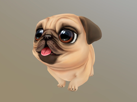  巴哥动画3d模型 