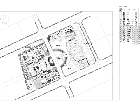机关单位广场景观绿化平面图CAD施工图cad施工图