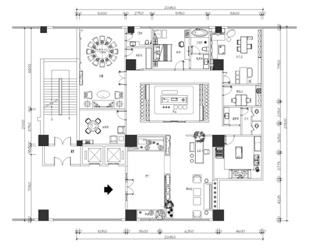 高档娱乐会所 最新平面施工图设计cad施工图
