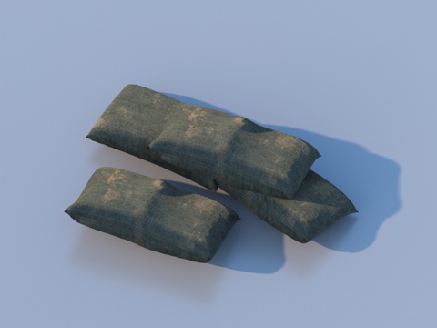  沙袋 麻袋3d模型 