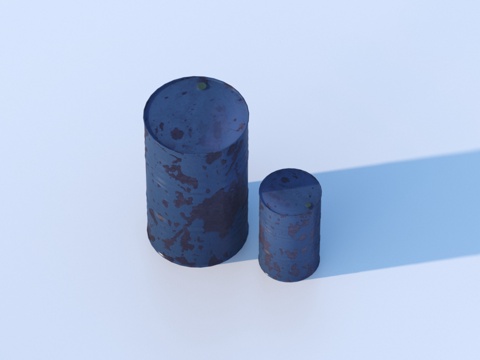  油漆桶 桶 铁桶3d模型 