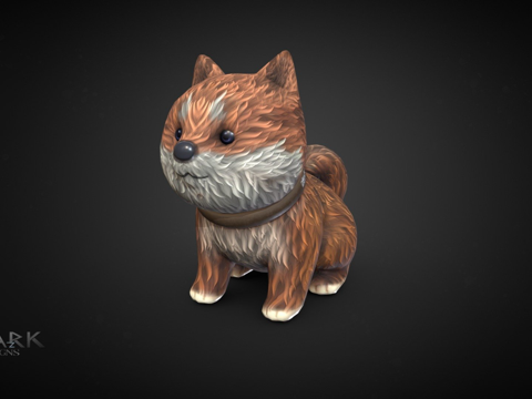  毛茸茸的柴犬3d模型 