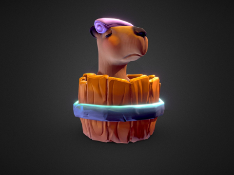  放松的水豚3d模型 