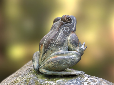  青蛙雕像3d模型 
