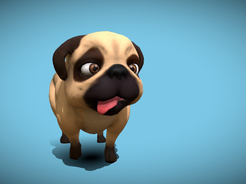  卡通哈巴狗3d模型 