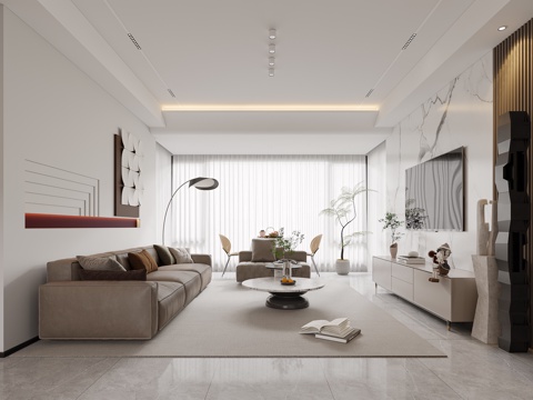  现代客餐厅3d模型 