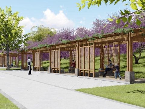 中式景观廊架花架节点大样CAD施工图cad施工图