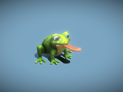  卡通青蛙绑定3d模型 