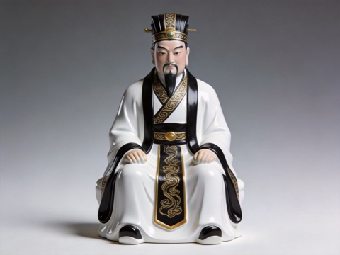 秦始皇玻璃钢雕塑美陈摆件su模型