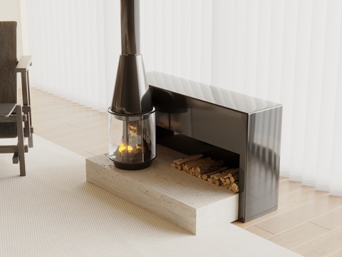  壁炉 室内壁炉 柴火壁炉 火炉3d模型 