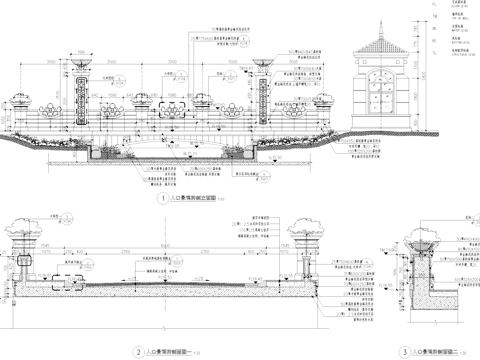 入口景观桥节点大样及结构CAD施工详图cad施工图