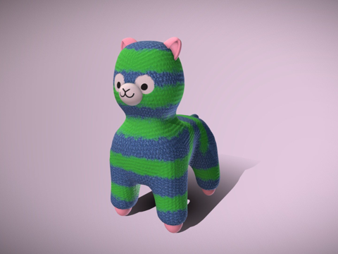  羊驼毛绒玩具3d模型 