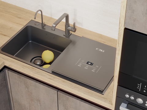  厨房水槽 洗菜盆 洗碗机洗菜盆一体3d模型 