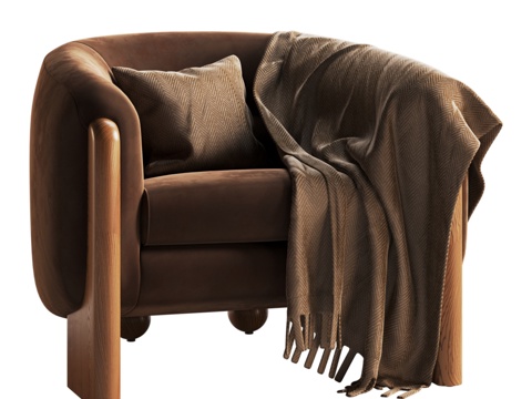  现代单人沙发3d模型 