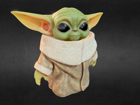  婴儿尤达打印3d模型 