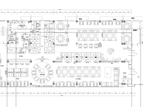 1100平特色餐厅 最新平面施工图设计cad施工图