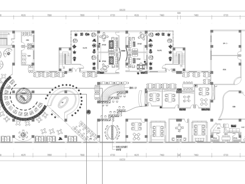1200平特色餐厅 最新平面施工图设计cad施工图