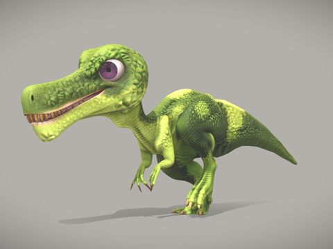  卡通重爪龙行走3d模型 