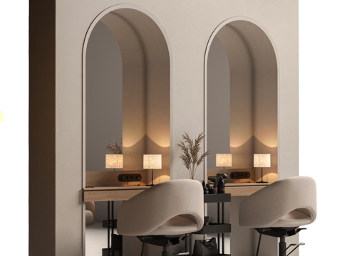  现代理发店3d模型 