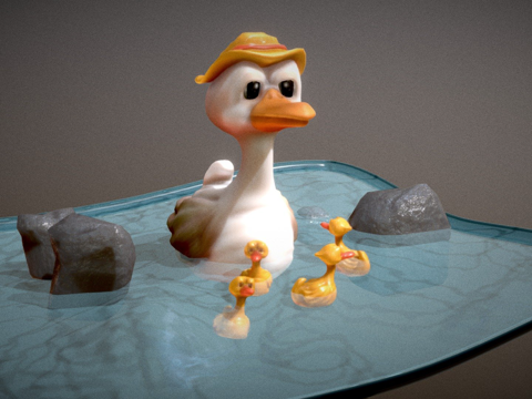  橡皮鸭家族3d模型 
