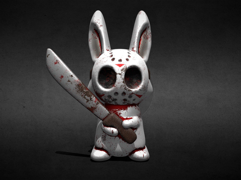  万圣节兔子3d模型 