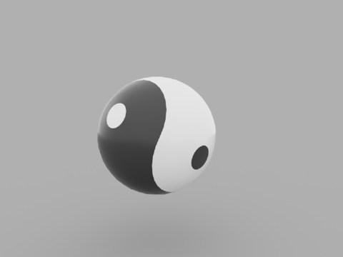  现代风格八卦球雕塑3d模型 