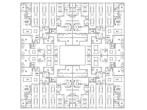 别墅四合院建筑CAD施工图cad施工图