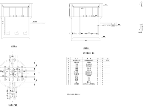 一二级泵站取水泵房CAD施工图cad施工图