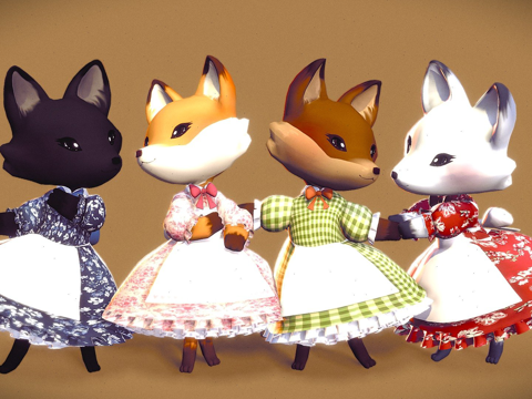  村舍狐狸3d模型 