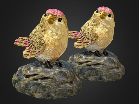  小鸟儿.原始扫描与低分辨率3d模型 