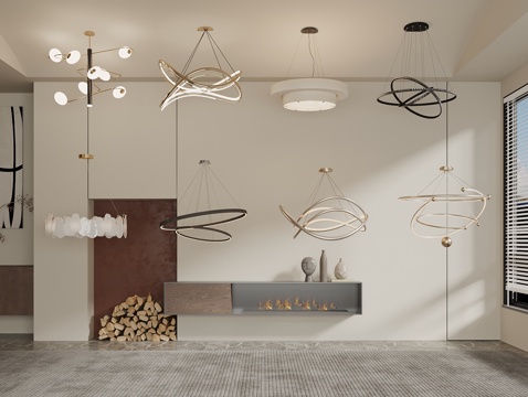  吊灯 吊灯组合 客厅吊灯 餐厅吊灯 书房吊灯3d模型 