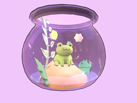  青蛙生态箱3d模型 