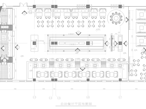 自助餐厅 最新全套施工图设计cad施工图
