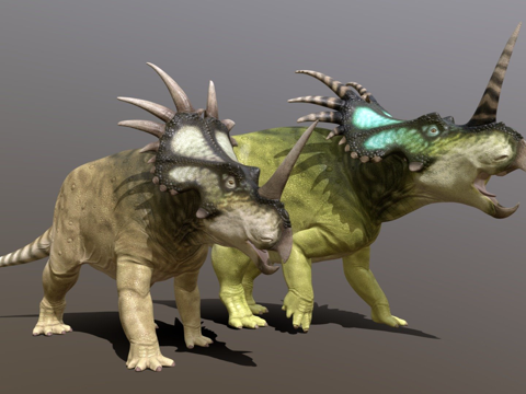  戟龙阿尔伯塔种一对3d模型 