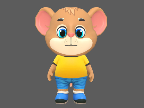  棕鼠啮齿动物动画骨骼3d模型 