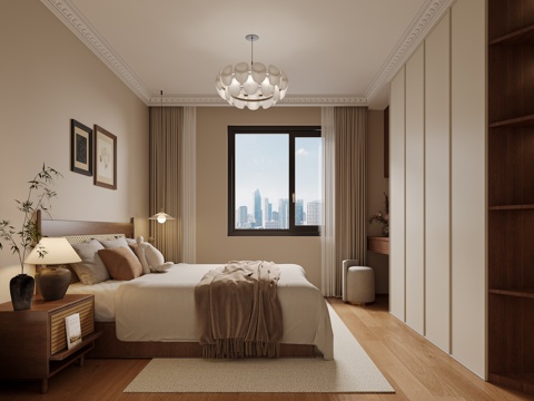  中古风卧室3d模型 