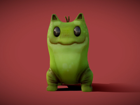  可爱绿色生物3d模型 