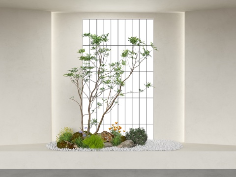 室内景观 室内小景 缝隙景观 室内造景 室内植物 庭院景观su模型