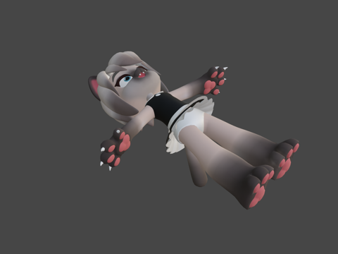  空想造物KONGZOO女仆猫暹罗3d模型 