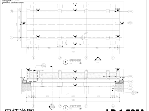 景观平桥节点大样详图CAD施工图cad施工图
