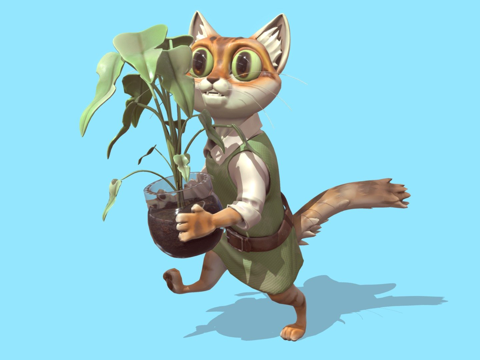  花店之猫3d模型 