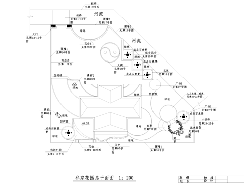 私家花园庭院景观CAD施工图全套cad施工图