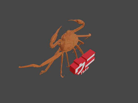  写着海胆读作章鱼的螃蟹矛盾块3d模型 